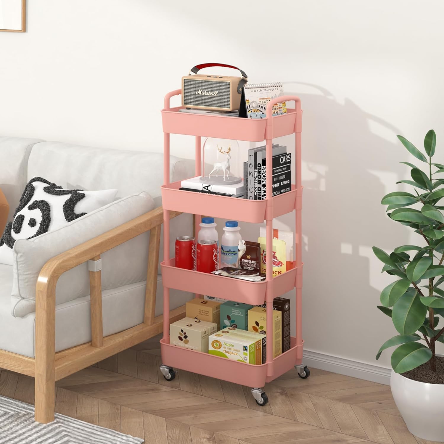 Plastic Rolling Utility Cart, Storage Trolley, Movable Storage Organizer, Storage Cart -3 Tier Plastic Rolling Utility Cart, Storage Trolley, Movable Storage Organizer, Storage Cart -3 Tier